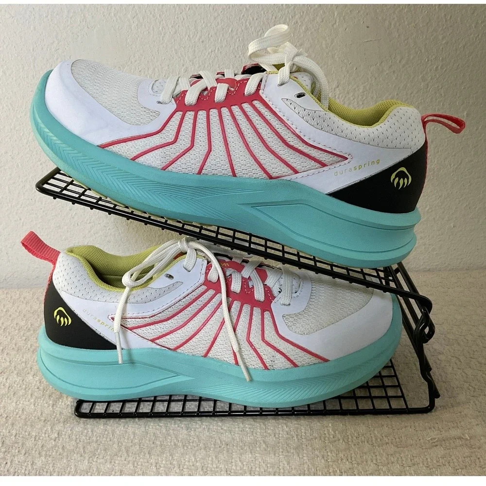 Wolverine Rev Duraspring‎ Women's 8.5 Carbon Safety Toe Work Shoes Pink Aqua